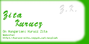 zita kurucz business card